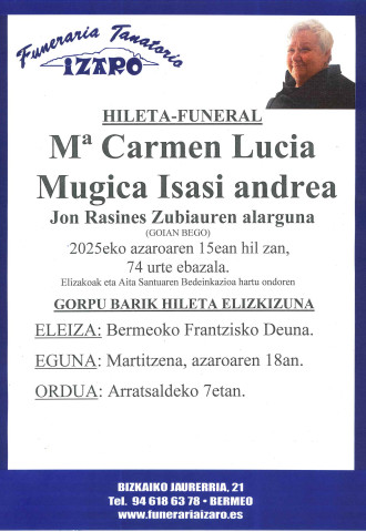Mª Carmen Lucia Mugica Isasi